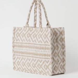 NWT H&M Jacquered Tote Bag